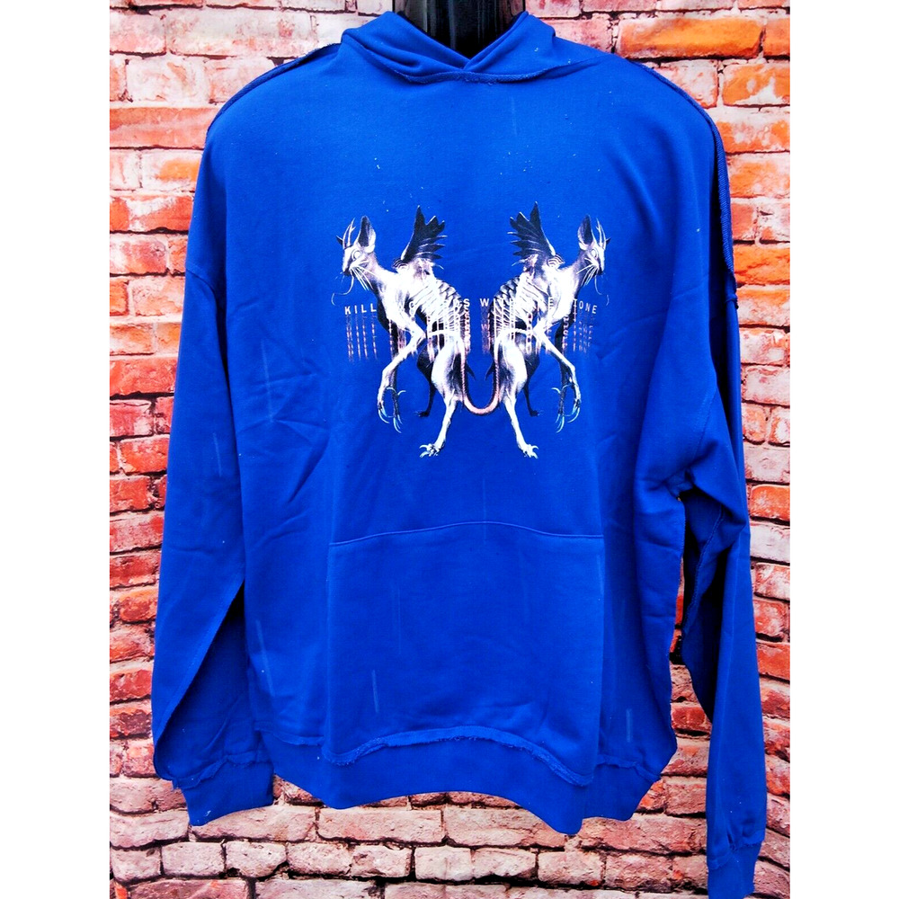 Niepce Men's Flying Devil Monsters Graphic Hoodie Streetwear Relaxed Pullover